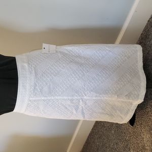 NWT Liz Claiborne white eyelet a-line midi skirt